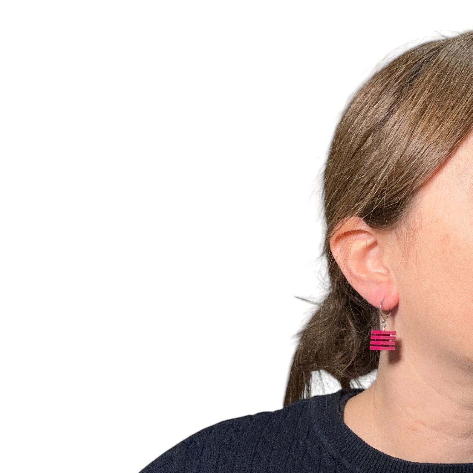 Linéa - Boucles d'oreilles pendantes - Carrés empilés